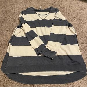 Distressed Blue and White Sweatshirt